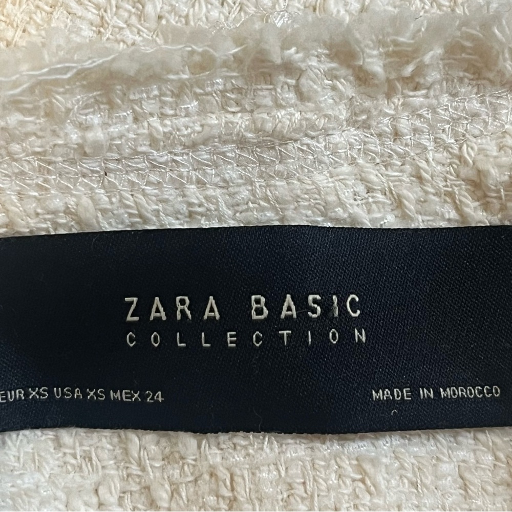Zara Basic Collection Classic Ivory Tweed Jacket - Picture 14 of 16